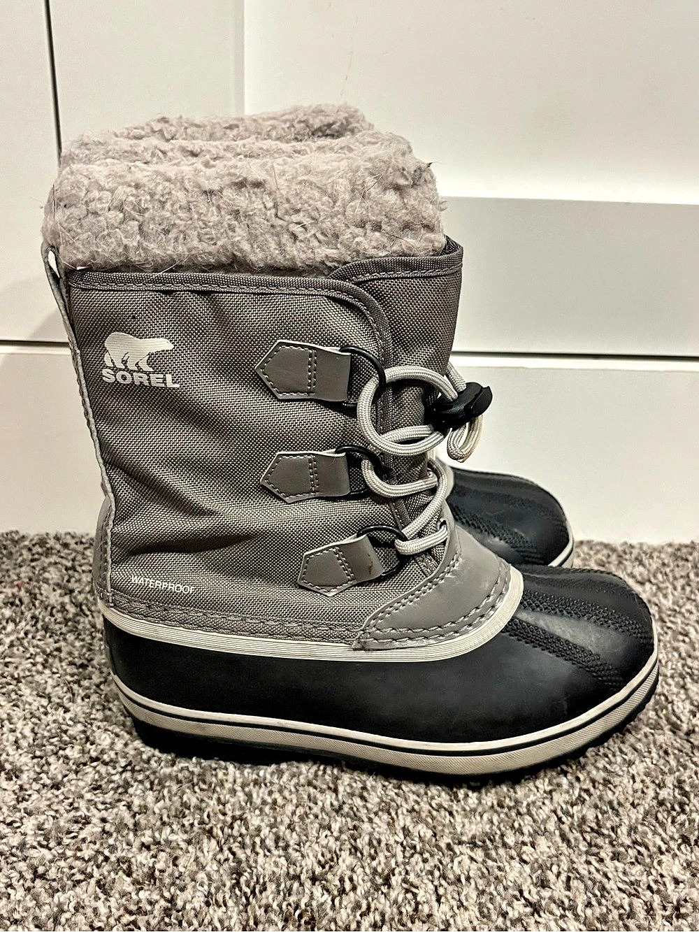 Sorel Yoot Pac Premium Winter Boots Gray & Black US 1Y
